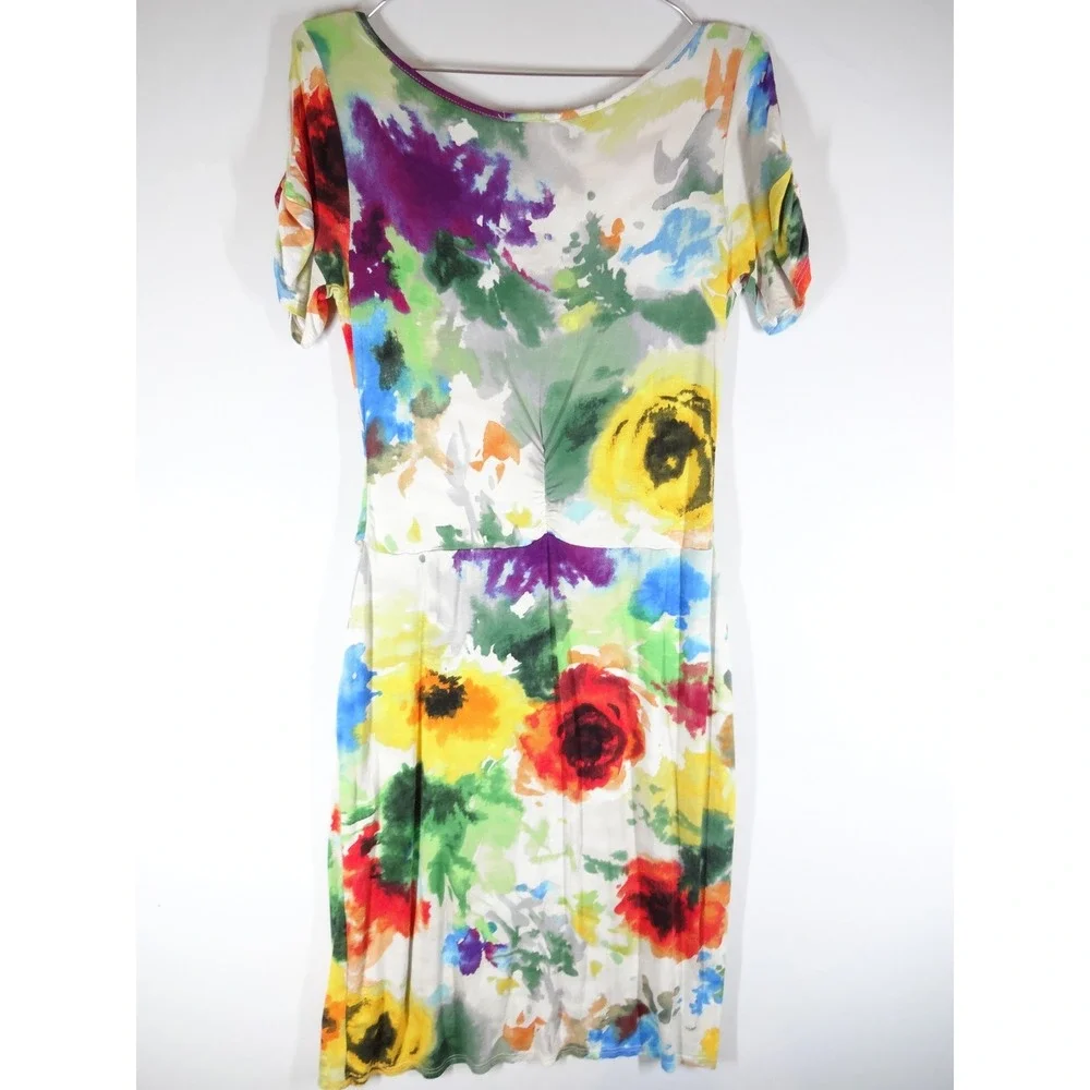 Anthropologie Sparrow Floral Dress Womens Medium Multi Watercolor Boho Flowy